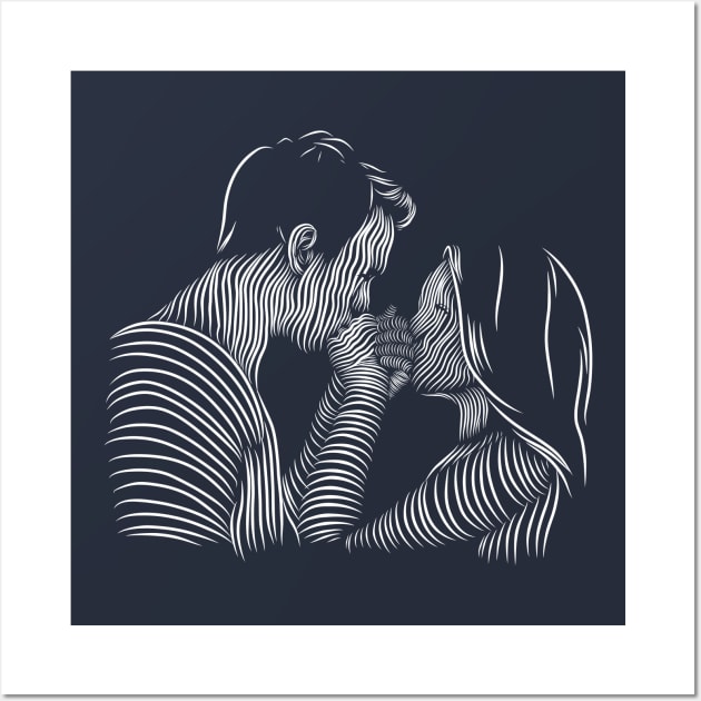 kissing a silhouette Wall Art by mantaplaaa